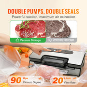 Load image into Gallery viewer, SucceBuy 90Kpa 130W Vacuum Sealer Food Packaging Machine with Free 10pcs Vacuum bags for Household Kitchen Vacuum Food Sealing
