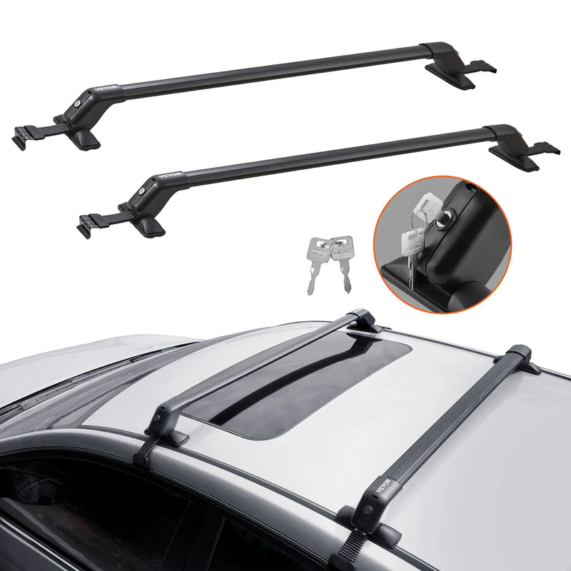 SucceBuy 155LBS Roof Rack Crossbar Adjustable Aliuminum Roof Rail Crossbar Retractable Baggage Luggage Carrier Top Roof Crossbar Amocart