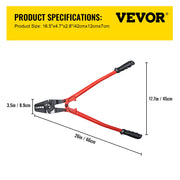 Load image into Gallery viewer, SucceBuy 24/30Inch Wire Rope Swager Crimper Tool Insulated Handle Aluminum Copper Cable Fishing Sleeves Cutter Crimping Pliers
