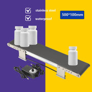 Load image into Gallery viewer, Mini Metal Desktop Conveyor Belt AC 100-240V DC 12V Electric Production Line Cargo Lane Friction Experiment Teaching Equipment
