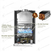 Load image into Gallery viewer, Tankless Instant Gas Water Heater Low Zero Water Pressure LPG Natural Gas Household Bathroom Shower
