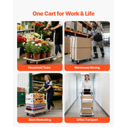 Load image into Gallery viewer, SucceBuy 330/660 lbs Foldable Push Cart Dolly with Swivel Wheels Moving Platform Truck Push Handle Flatbed Cart for Easy Storage - AMOCART
