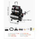 SucceBuy Airbrush Kit, Air Brush Kit with Air Compressor 3 Dual-Action Professional Airbrushes with 3 Tips for Cake Decorating