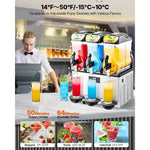 【Premium】Amocart 15L Commercial Frozen Drink Maker Triple Tank Slushy  hine Slushie Maker  hine for Home Party Restaurants Cafe