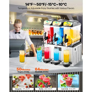 Charger l'image dans la visionneuse de galerie, 【Premium】Amocart 15L Commercial Frozen Drink Maker Triple Tank Slushy  hine Slushie Maker  hine for Home Party Restaurants Cafe
