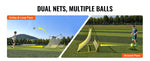 SucceBuy Soccer Trainer 2 IN 1 Rebounder Net Iron Soccer Practice Equipment Sports Football Rebounder Wall forTeam Solo Training
