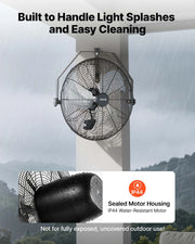 Bild in Galerie-Viewer laden, Amocart Wall Mount Fan 18/20 in Wall Mounted Hanging Fan with IP44-rated Protection 3-Speed Long Airflow Distance for Industry
