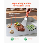 Load image into Gallery viewer, SucceBuy Commercial Electric Griddle 122-570°F Adjustable Stainless Steel Countertop Full Flat with Spatulas Brushes for Steak - AMOCART
