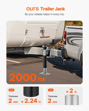 Bild in Galerie-Viewer laden, Amocart 2000 lbs Trailer Jack Dynamic Heavy Duty Swivel Bolt-on 10" Lift Trailer Jack Stand with Handle for RV Boat Yacht
