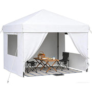 Load image into Gallery viewer, Pop Up Canopy with 4 Sidewalls, Beach Tent with One Push Setup, Outdoor Instant Tent with Wheeled Carry Bag, Portable Gazebo Shelter for Patio Deck Garden and Beach, 10x10 FT Canopy Cover
