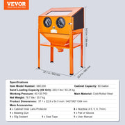 Load image into Gallery viewer, SucceBuy 25/40/60 Gallon Sandblasting Cabinet Portable Benchtop Sand Blaster with Blasting Gun Nozzles for Stain Rust Removal
