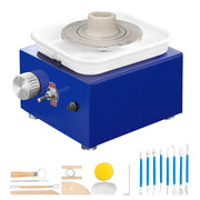 Load image into Gallery viewer, SucceBuy 2.6in/3.9in Mini Pottery Wheel 2 Turntables Ceramic Wheel Forming Machine Adjustable 0-300RPM Speed Detachable Basin - AMOCART
