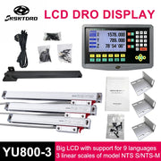 Load image into Gallery viewer, YU800-3 set 19 language 3 Axis DRO  Display And 3 Pieces 5U Linear Glass Scale Encoder 50-1000mm Boring Machines Milling
