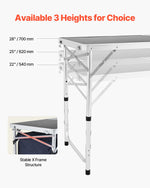 Amocart Camping Kitchen Table Folding Outdoor Cooking Table Aluminum Lightweight Portable Cook Station Foldable Camp Table