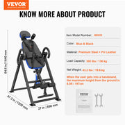 Bild in Galerie-Viewer laden, SucceBuy Inversion Table Heavy Duty Inversion Table Decompression Back Stretcher Machine Strength Training Equipment w/Headrest
