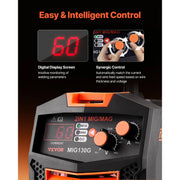 Load image into Gallery viewer, SucceBuy MIG Welder 130A 2-in-1 Flux Core Weding Machine Portable Mig Welder with Inverter Technology Digital Display Screen - AMOCART
