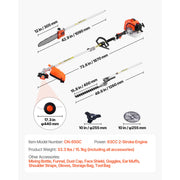 Load image into Gallery viewer, SucceBuy Gas Hedge Trimmer 2 Cycle Gas Power Handheld Hedge Trimmer Weed Eater with Protective Gear Set for Trimming Shrub Bush
