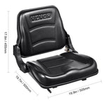 Amocart Universal Forklift Seat Fold Down Tractor Seat with Adjustable Angle Back and Micro Switch Comfortable Forklift Seat