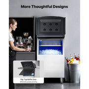 Load image into Gallery viewer, Amocart 250LBS Commercial Ice Maker with Storage Bin Ice Bin Stainless Steel Ice Maker Machine with Filter for Home Bar Hotel
