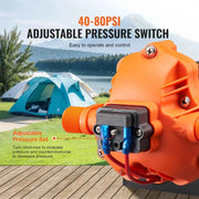 Load image into Gallery viewer, Amocart 12V Diaphragm Pump 1.8/3/3.5/5 GPM 3/4/5-Chamber 40-100 PSI Adjustable 1/2'' MNPT Port for RV Yacht Food Truck Camper
