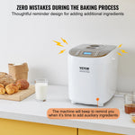 Amocart 2/3 LB Bread Maker 15-in-1 Dough Machine Nonstick Ceramic Pan Automatic Bread maker with Gluten Free Setting