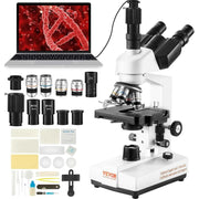 Load image into Gallery viewer, SucceBuy Compound Trinocular Microscope 40X-2500/40X-5000X Magnification Lab Microscope w/ LED Illumination &amp; External Interface
