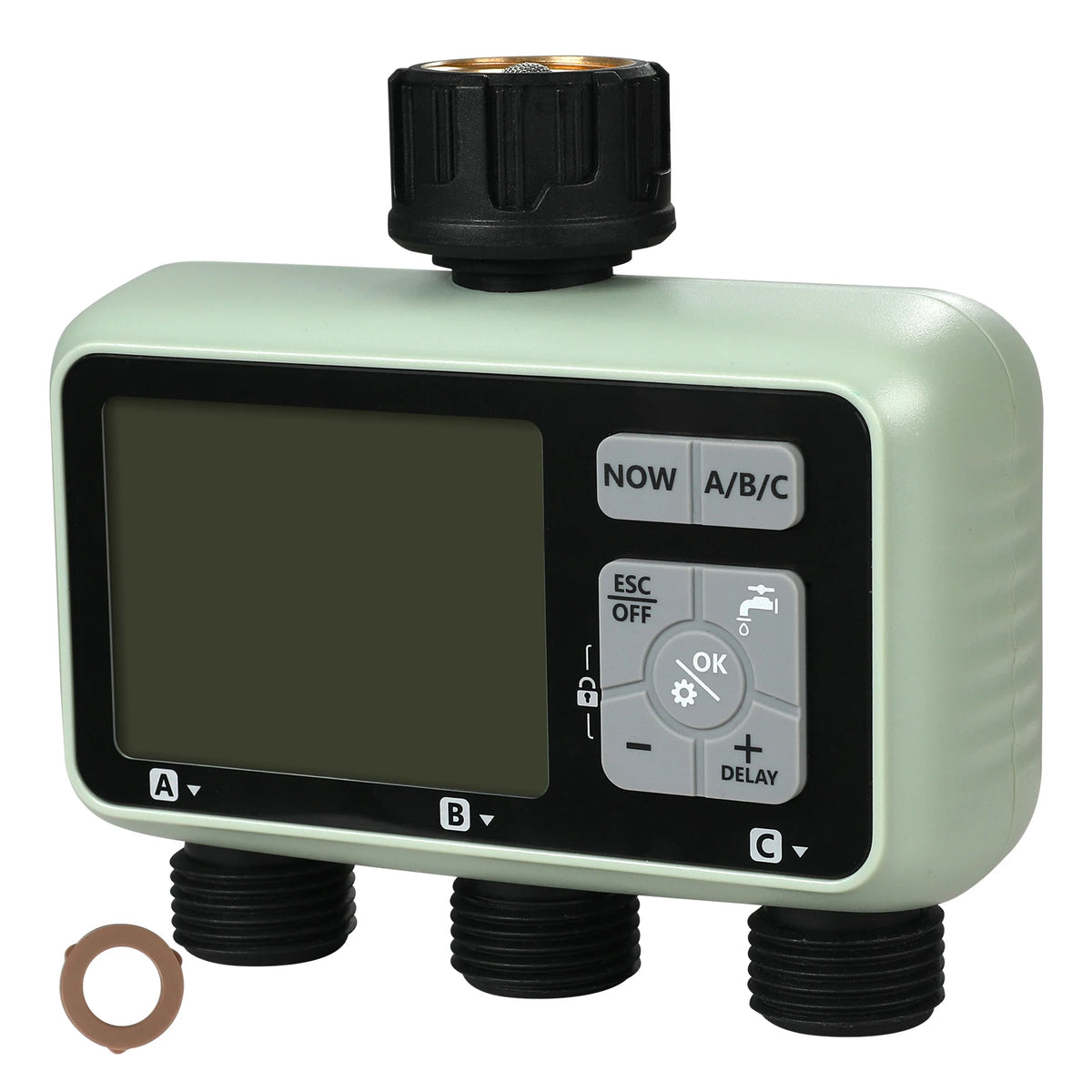SucceBuy Water Timer 3 Outlets Hose 3 Independent Watering Zone LCD Display Rain Delay Mode Manual Mode Watering Sprinkler Timer Amocart
