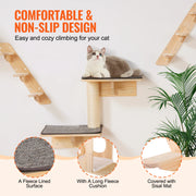 Load image into Gallery viewer, SucceBuy Wall Mounted Cat Shelves Cat Wall Shelves and Perches with Jumping Boards Hammocks &amp; Cat Tree Cat Furniture and Shelves

