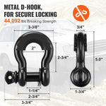 Amocart Off-Road Winch Recovery Kit with 30000Lbs Tow Straps & D-Ring Shackles Snatch Block Storage Bag for ATV Jeep Truck