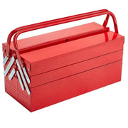 Bild in Galerie-Viewer laden, SucceBuy 18in Metal Tool Box 3-Tier 5-Tray Portable Folding Tool Chest Organizer with Handle Toolbox for Warehouse Repair Shop
