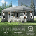 10x20FT Pop Up Canopy Tent, Heavy Duty Wedding Party Tent Commercial Grade Instant Shelter with Removable Sidewalls for Outdoor, Parties, 3 Height, Carry Bag, Sandbag Gray