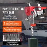 Charger l'image dans la visionneuse de galerie, SucceBuy Treuil de levage électrique sans fil de 200 kg avec hauteur de levage de 12 m simple/6 m double élingue pour garage
