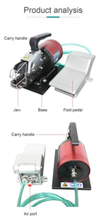 Zten Pneumatic Terminal Crimping Machine Tool 1.3T Terminal Crimper Pliers Tool with Crimping Die For Optional With Foot Touch