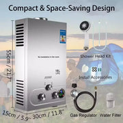 Load image into Gallery viewer, 6L-25L Tankless Gas Water Heater - Instant Heating System for Home &amp; Outdoor (LPG/NG Dual Fuel, Energy Saving Design）
