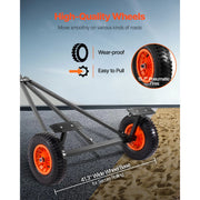 Charger l'image dans la visionneuse de galerie, Amocart 420lbs Boat Trailer Dolly Carbon Steel Kayak Mover with 15.7in Pneumatic Tires &amp; Bracket for Moving Fishing Motorboat
