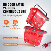 Bild in Galerie-Viewer laden, SucceBuy 6PCS Shopping Baskets 39L Rolling Shopping Carts with Handles &amp; Wheels Portable  for Supermarkets Retail Stores Grocery

