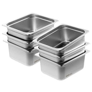 Load image into Gallery viewer, SucceBuy 4" 6" Deep Steam Table Pan 1/2 Size Hotel Pans for chafing 201 Stainless Steel Food Container for Party BBQ Baking - AMOCART
