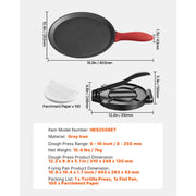 Load image into Gallery viewer, Amocart 8 10 Inch Tortilla Press Cast Iron Tortilla and Roti Maker Heavy Duty Tortilladora Press Pataconera Makers w/Handle

