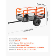 Load image into Gallery viewer, Amocart Garden Utility Trailer 28 Cu.Ft. &amp; 1800lbs ATV UTV Trailer Tow Behind Steel Dump Trailers for Lawn Tractor Garden Waste
