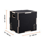 【From China】Amocart 3 In 1 Plyometric Jump Box Wooden Plyo Box Black For Home Gym Training Conditioning Strength Training