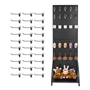 Load image into Gallery viewer, SucceBuy Standing Pegboard Display with Casters &amp; 30 Hooks Thickened Steel Peg Board Panel for Retail Store Jewelry Shop
