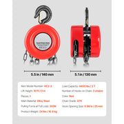 Load image into Gallery viewer, SucceBuy 1T/2T Hand Chain Hoist Manual Chain Block with 8/10/20ft Lifting Height Pulley Hoist for Garage Warehouse Machinery
