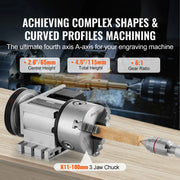 Load image into Gallery viewer, SucceBuy Dividing Head K11-100mm 3Jaw Chuck 2.6"/65mm Center Height MT2 Tailstock 6:1 Gear Ratio Universal for Milling Engraving
