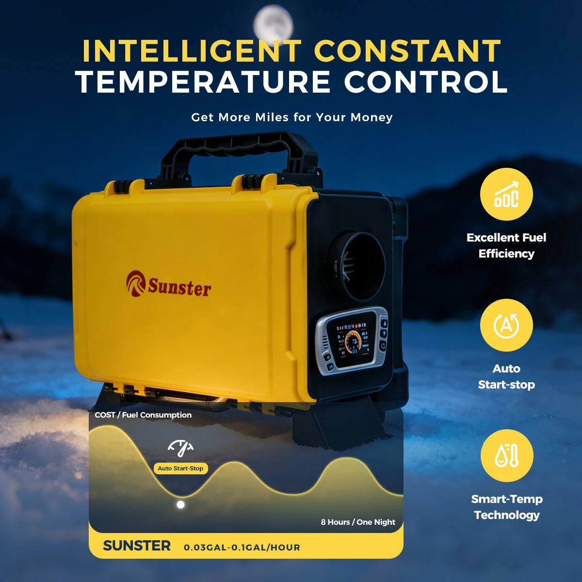 8KW 12V 220V Portable Diesel Air Heater With Bluetooth APP Auto Thermostat Car Parking Heater for RV Camper Tent Garage Home Amocart