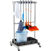 Load image into Gallery viewer, Amocart Garden Tool Organizer Yard Tool Tower Rack 10 Slots with Hook &amp; Wheels Broom Storage for Garage Outdoor Organization
