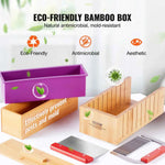 Amocart Soap Making Kit Bamboo Cutting Box and Inner Box with Silicone Mold Stainless Steel Straight Cutter and Wavy Cutter