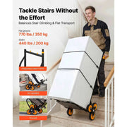 Load image into Gallery viewer, Amocart 440/770 lbs Stair Climbing Cart Folding Trolley Cart with Telescoping Handle 6 Wheels 2 Bungee Cords for Home Groceries

