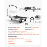SucceBuy 330/660 lbs Foldable Push Cart Dolly with Swivel Wheels Moving Platform Truck Push Handle Flatbed Cart for Easy Storage