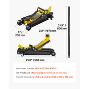 Load image into Gallery viewer, Amocart 2.5 Ton Floor Hydraulic Jack Pneumatic Low Profile Floor Jack Heavy-Duty Steel Floor Jacks with Single Piston Lift Pump
