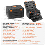 Amocart Mechanics Tool Set and Socket Set 1/4" 3/8" 1/2" Drive Deep Standard Sockets 450 Pcs SAE and Metric Mechanic Tool Kit